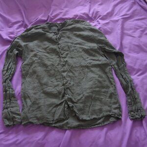 Transit Made in Italy 95% Linen/5% Cotton Size XL Button Down Shirt